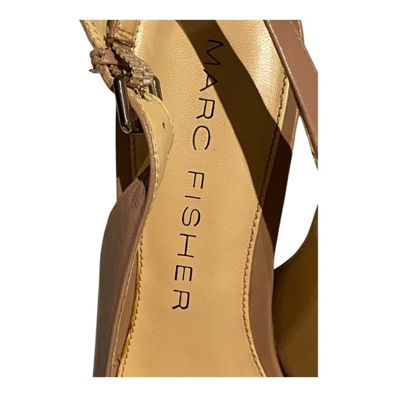 Marc Fisher leather platform slingback stilettos . Sz 7.5 - Picture 4 of 16